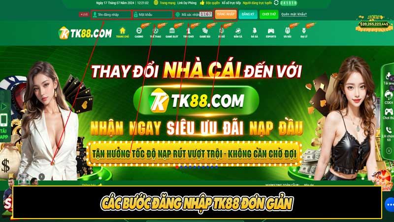 Các bước đăng nhập Tk88 đơn giản